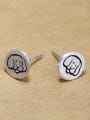 thumb Tiny 925 silver Puppy Dog-etched Stud Earrings 0