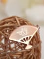 thumb Titanium Steel Rose Gold National Wind Fan Necklace 1