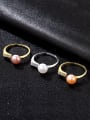thumb Sterling Silver Natural 7-7.5mm freshwater pearl free size ring 0