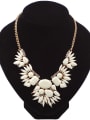 thumb Fashion Resin sticking Flowers Rhinestones Gold Plated Necklace 0