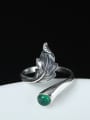 thumb Classical Feather-shape Opening Statement Ring 0