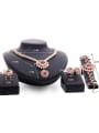 thumb Alloy Imitation-gold Plated Fashion Artificial Stones Flower shaped Four Pieces Jewelry Set 2