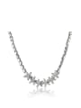 thumb Trendy Platinum Plated Flower Shaped Zircon Necklace 0