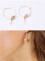 thumb Titanium With Gold Plated Simplistic Round  Pendant  Hoop Earrings 0