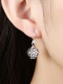 thumb Personalized Round Pink Zircon Earrings 1