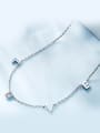 thumb Simple LOVE Tiny Zirconias 925 Silver Necklace 0