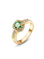 thumb Delicate Green 18K Gold Plated Zircon Ring 0