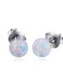 thumb Small Balls-shape Fashion Opal Stud Earrings 0