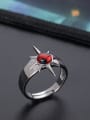 thumb Personalized Red Stone 925 Silver Opening Ring 3