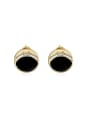thumb Black Gold Plated Acrylic Rhinestones Stud Earrings 0