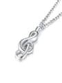 thumb Stainless Steel With Platinum Plated Simplistic Irregular Note Necklaces 2