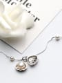 thumb Sterling silver vintage synthetic pearl shell-shape necklace 0