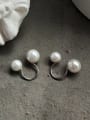 thumb Pure silver synthetic pearl ear clip type Earring 0