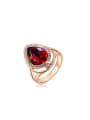 thumb Exquisite Red Austria Crystal Water Drop Ring 0