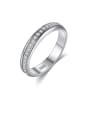 thumb 925 Sterling Silver With Platinum Plated Simplistic Round Band Rings 0