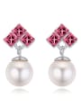 thumb Fashion Square austrian Crystals Imitation Pearl Alloy Stud Earrings 3