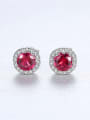 thumb 925 Sterling Silver With Cubic Zirconia  Delicate Round Stud Earrings 2
