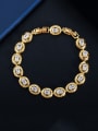thumb Copper With Gold Plated Delicate Oval Cubic Zirconia  Bracelets 0