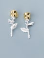 thumb 925 Sterling Silver With Rhinestone  Personality Flower Charms 1