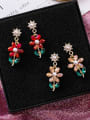 thumb Alloy With Glass stone Fashion Flower Drop Earrings 3