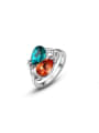 thumb Fashion Double Water Drop Shaped Crystal Ring 0