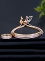 thumb Copper With Cubic Zirconia Simplistic Fringe Free size Bracelets 0