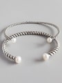 thumb Pure Silver Designer freshwater pearl twist bracelet 0