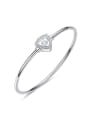 thumb Simple Hollow Triangle Cubic Rotational Zircon 925 Silver Bangle 0