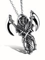 thumb Punk style Personalized Skull Sickles Titanium Necklace 0