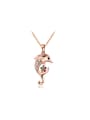 thumb Lovely Dolphin Shaped Colorful Zircon Necklace 0
