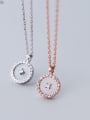 thumb 925 Sterling Silver Delicate Round Cubic Zirconia Necklaces 0