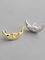 thumb 925 Sterling Silver With Gold Plated Personality Moon Stud Earrings 3