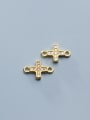 thumb 925 Sterling Silver With  Cubic Zirconia Simplistic Cross Beads 4