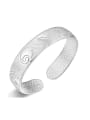 thumb 999 Silver Flowery Patterns-etched Opening Bangle 0