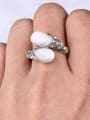 thumb Elegant White Opal Rhinestones Alloy Ring 1