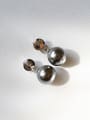 thumb Pure silver makings of black and white pearl diamond earrings 0