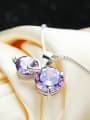 thumb Purple Hyacinth Shining Zircon Fashion  Pendant 1