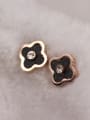 thumb leaf Flower Shaped Stud Earrings 0