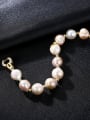 thumb Pure silver plating 18K-gold Baroque natural pearl bracelet 0
