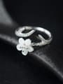 thumb S925 silver natural shells chery flower opening ring 2