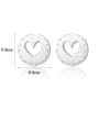 thumb 925 Sterling Silver  Simplistic Heart Stud Earrings 4
