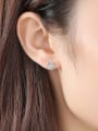 thumb 925 Sterling Silver With  Cubic Zirconia Personality Christmas Tree Stud Earrings 1