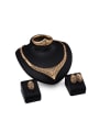 thumb Alloy Imitation-gold Plated Vintage style Grid-shaped Four Pieces Jewelry Set 0