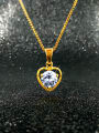 thumb Gold Plated Heart Shaped Zircon Necklace 0