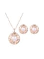 thumb 2018 2018 Alloy Imitation-gold Plated Fashion Artificial Stones Round Two Pieces Jewelry Set 0