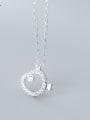 thumb 925 Sterling Silver With Platinum Plated Cute Hollow Fish Necklaces 2