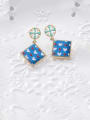 thumb Alloy With Rose Gold Plated Simplistic Geometric Printing Drop Earrings 1