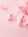 thumb 925 Sterling Silver With Silver Plated Personality Pink strawberry Stud Earrings 1