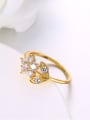 thumb Simple Style Fashion 18K Gold Flower Shaped Zircon Ring 0
