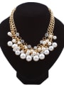 thumb Fashion Multi-layers Imitation Pearls Rhinestones Alloy Necklace 0